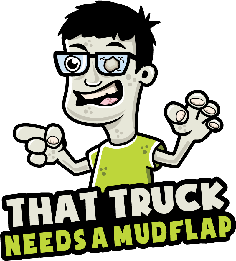 Zombie Pointing At A Dump Truck With A Rock In His - Cartoon (1000x1000)
