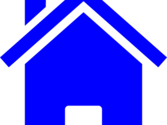 Simple Home Cliparts - Blue House Icon Vector (640x480)