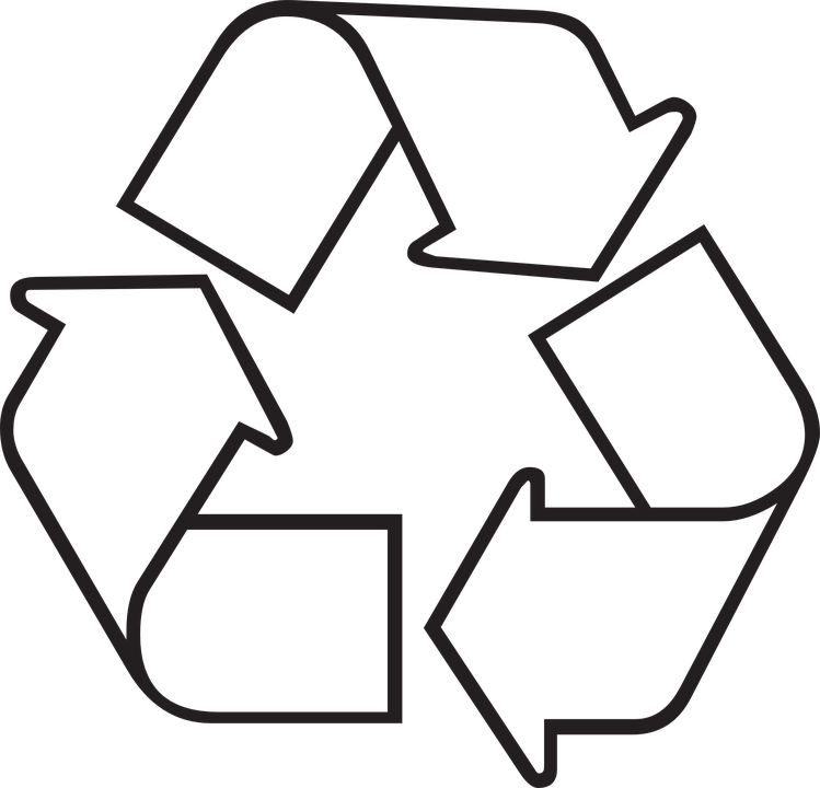 It Helps The World - Reduce Reuse Recycle White (749x720)