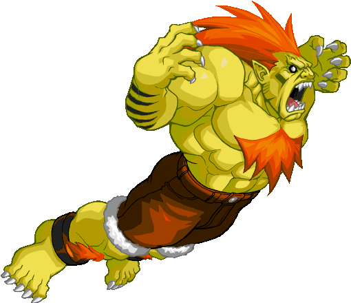 At Mid Screen, It's Now A Realistic Way To Go Over - Blanka Street Fighter 2 Moves (576x494)