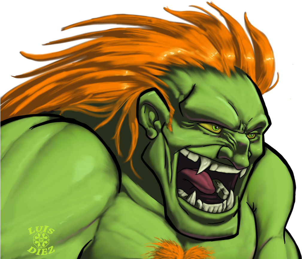 Street Fighter Blanka - Cartoon (1024x896)