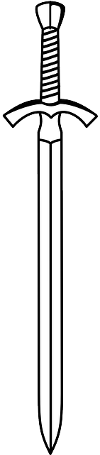 Katana Clipart Simple - Sword Black And White (320x640)