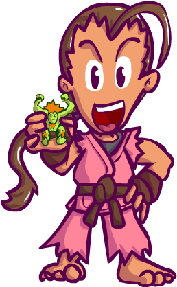 Na Leva De Natal, Dan E Pequeno Blanka Do Street Fighter, - Cartoon (347x417)