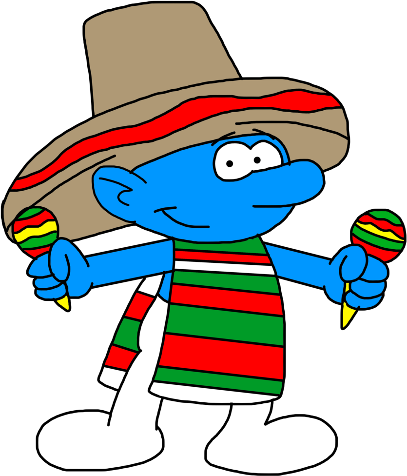 Smurf With Mexican Dance Outfit By Elmarcosluckydel96 - The Smurfs (1024x1024)