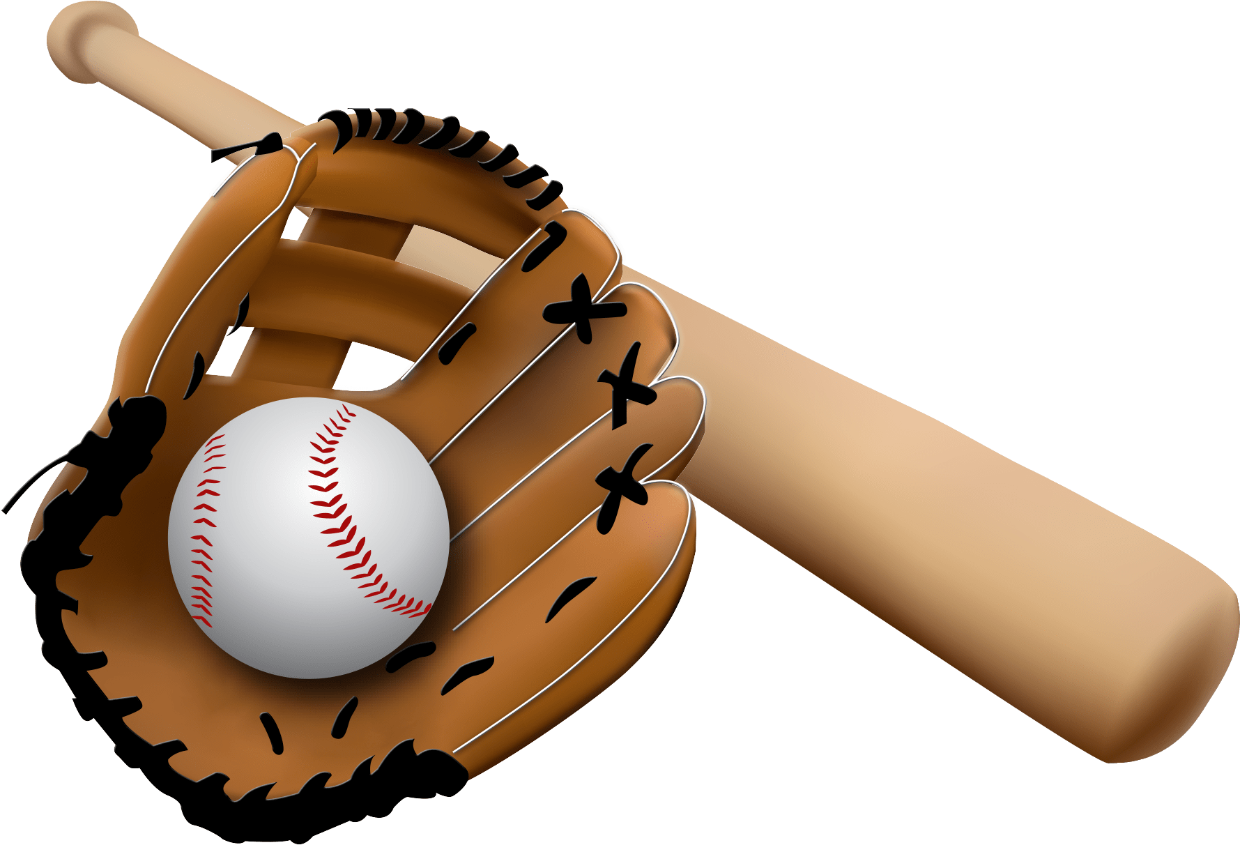 Bat Clipart Baseball Mitt - Transparent Background Baseball Bat Clipart Png (1849x1251)