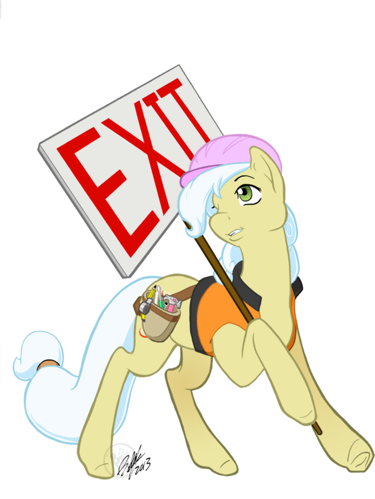Big Apple Ponycon Ambrosia Exit Sign Colors By Bee-chan - Cartoon (759x1052)