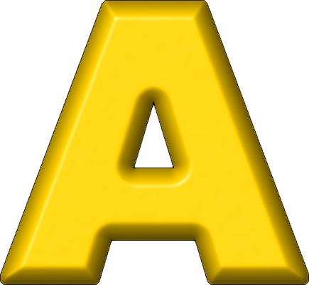 Yellow Letter A - Letter A In Yellow (435x400)