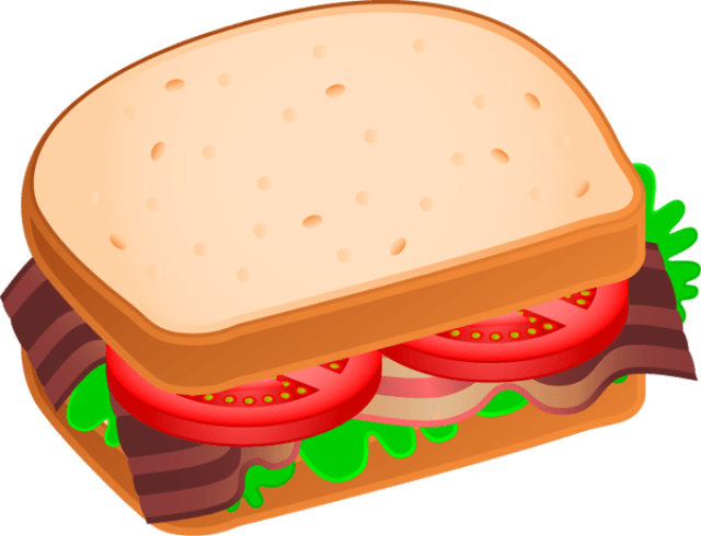 Sandwich Clip Art - Bacon Lettuce Tomato Clipart (640x480)