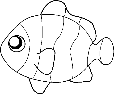 Cartoon Clown Fish Coloring Coloring Pages - Pomacentridae (600x470)
