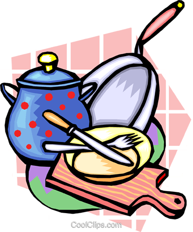 Kitchen Tools Royalty Free Vector Clip Art Illustration - Utensilios De Cozinha Clipart (398x480)