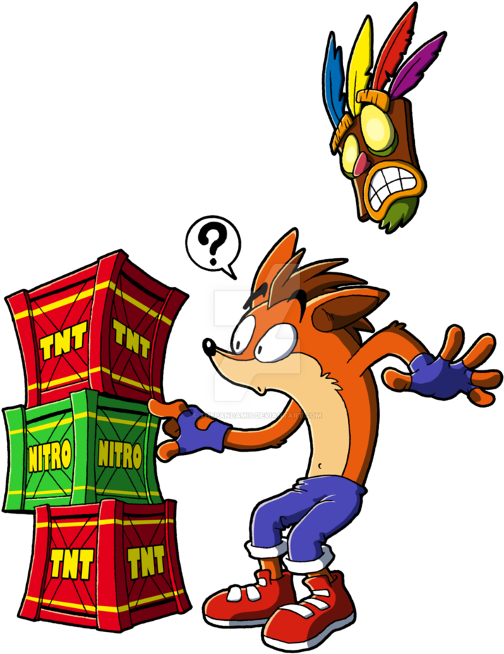 Crash Bandicoot And The Crates By Thepandamis - Crash Bandicoot Crash Crate (803x994)