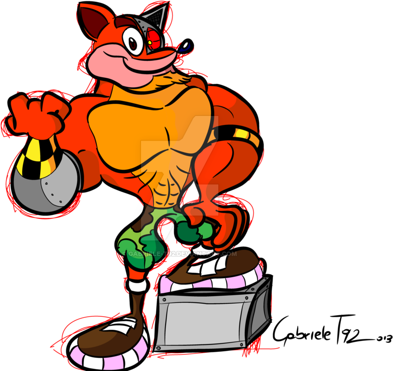Crunch Bandicoot Redesign By Gabriele-t92 - Crunch Bandicoot Fan Art (1024x768)
