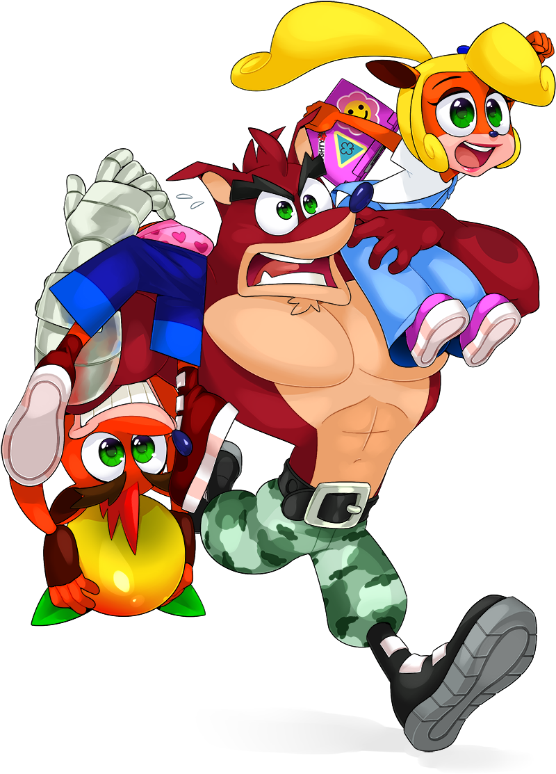 Run Bandicoot, Run By Yapwee - Coco And Crunch Crash Bandicoot (882x1159)