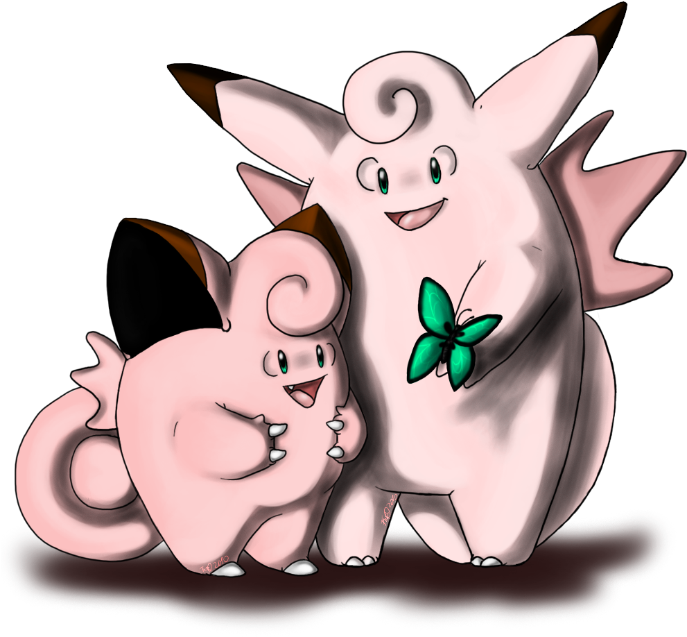 Clefairy Pokemon Evolution For Kids - Clefable And Clefairy (1000x1000)
