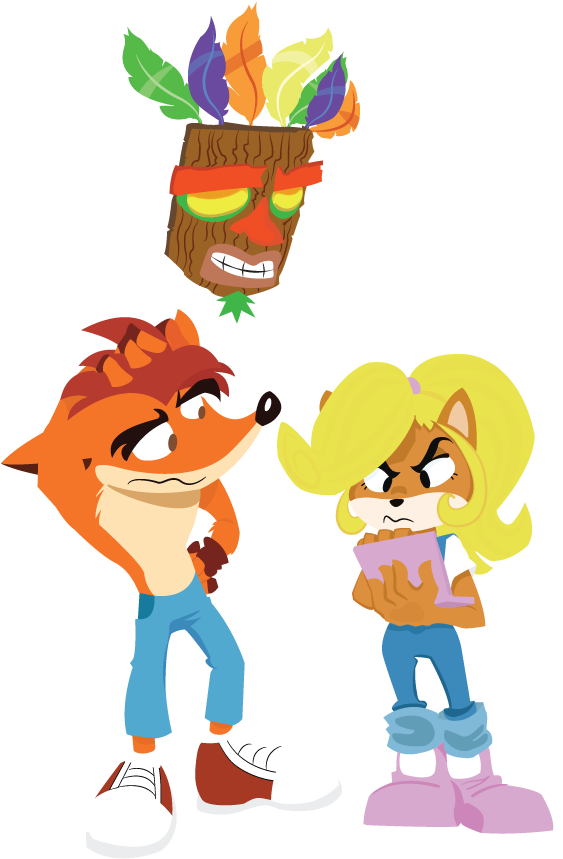 Crash Bandicoot Female Characters - Coco And Crash Bandicoot (605x913)