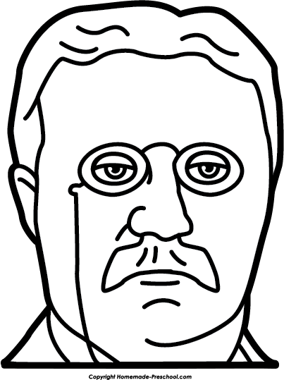 Click To Save Image - Theodore Roosevelt How To Draw (403x539)