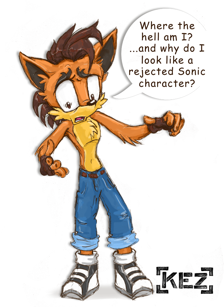 Crash Bandicoot Sonic-fied By Feardakez - Crash Bandicoot Sonic Style (758x1000)