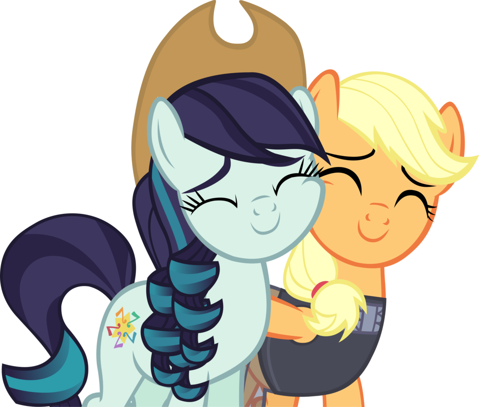 Here A Vector Of Rara And Aj While Aj Wears Raras Stage - Rockhoof X Applejack (969x824)