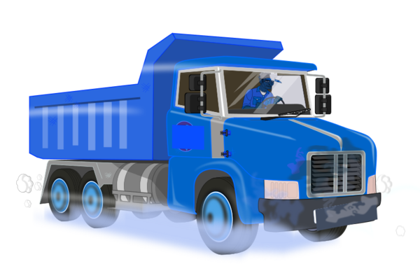 Blue Truck Clipart - Blue Dump Truck Clipart (600x377)