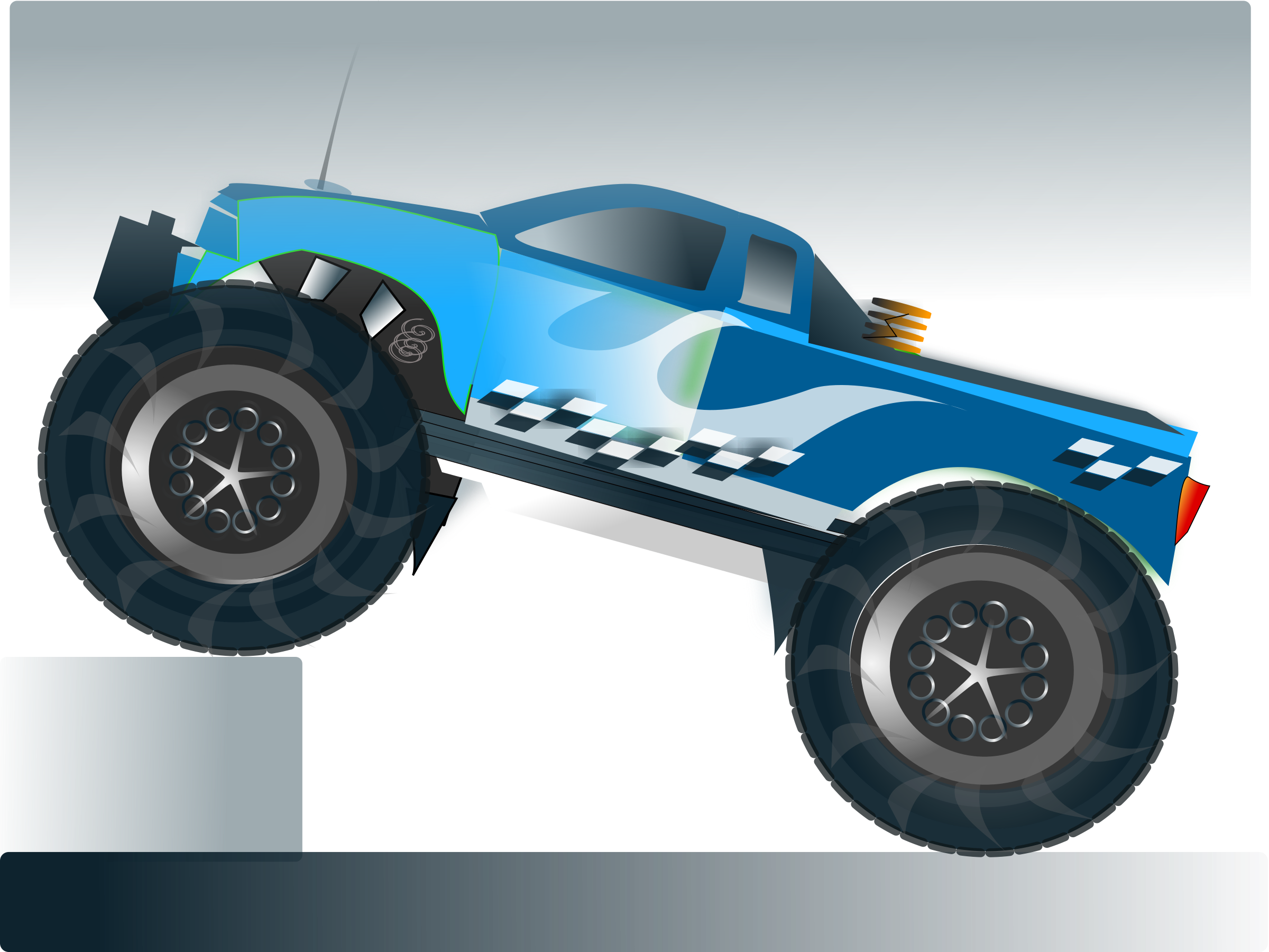 Monster Truck Clip Art - Blue Monster Truck Clipart (2400x1800)
