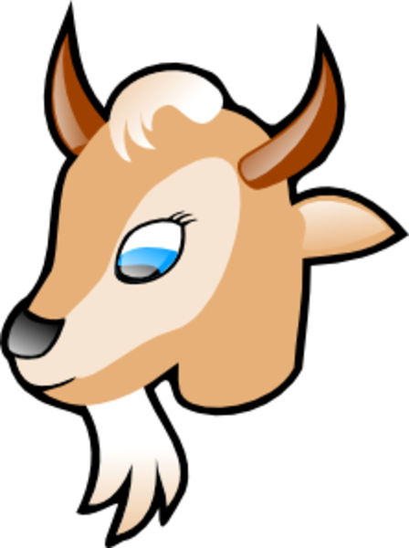 Mask Clipart - Cartoon Face Of Goat (448x600)