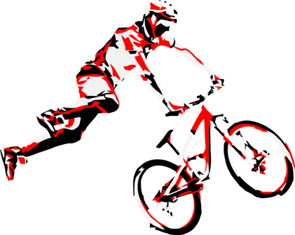 Simple Mountain Bike Clip Art Gopro Tips Tutorials - Detailed Mountain Bike Stencils (421x336)