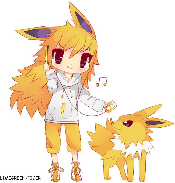 Chibi Jolteon Gijinka By *misslimetiger On Deviantart - Chibi (800x786)
