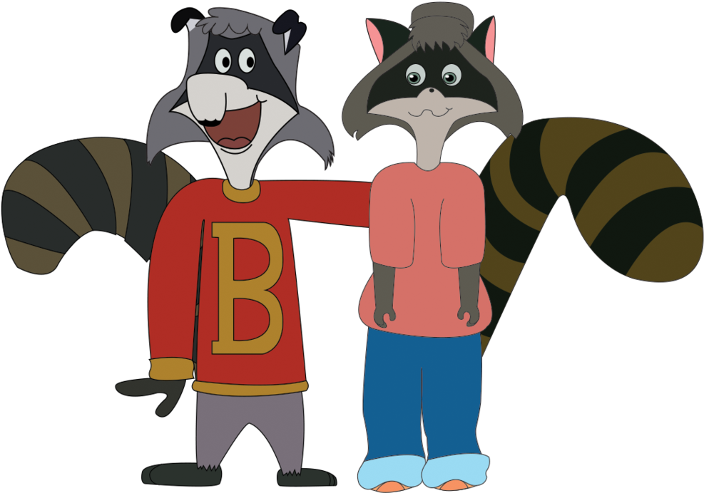 Bert And Lisa Raccoon By Wildstar27 - Digital Art (1024x715)