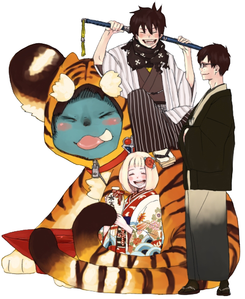 Clothes Katana Kazue Kato Kuro Moriyama Shiemi Official - 青 の 祓 魔 師 (500x609)