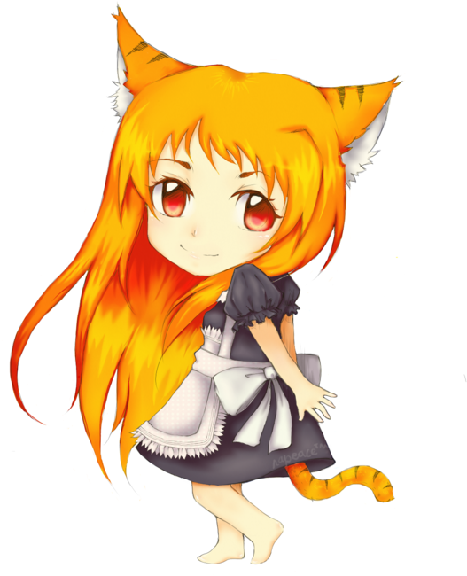 Tiger Girl, Tigers, Big Cats - Cartoon (600x677)