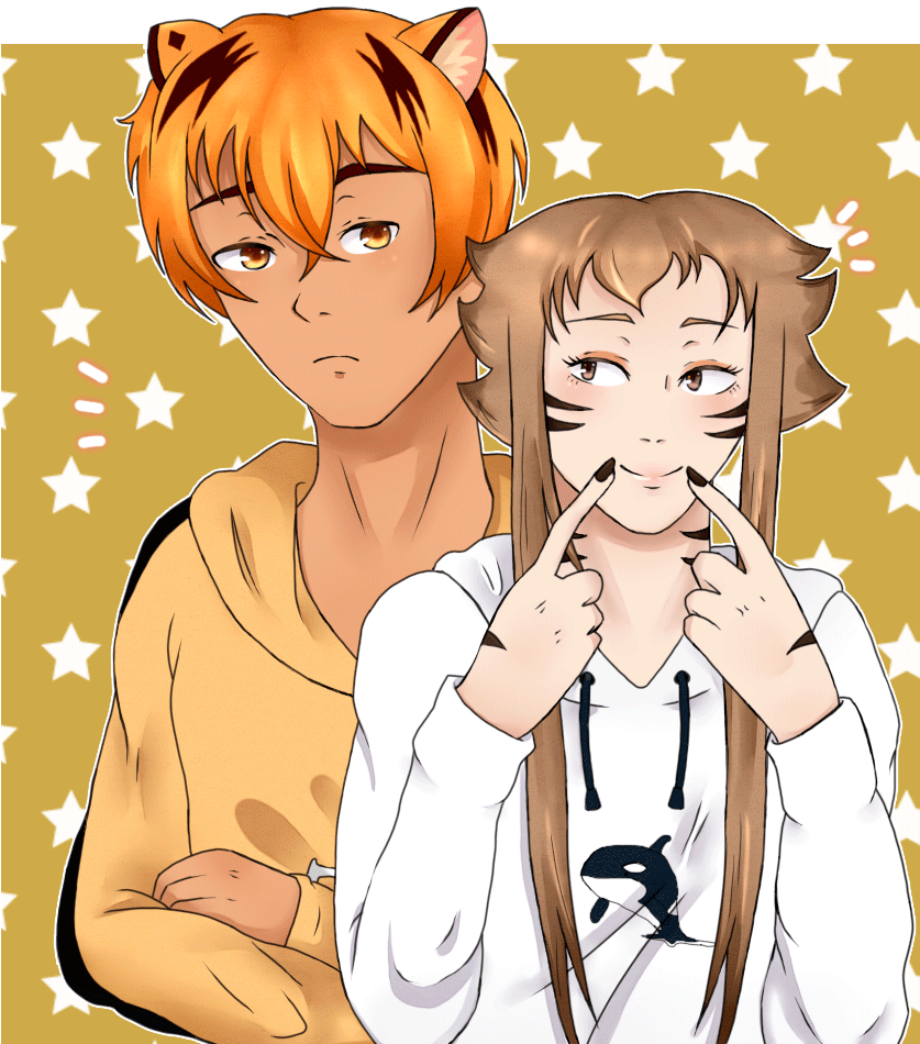 Tiger And Hyena By Astory-reedus - Cartoon (1000x1000)