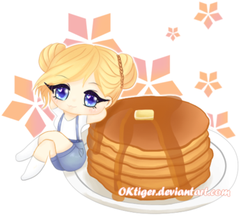 Pancake Chibi Girl By Oktiger - Chibi (400x348)