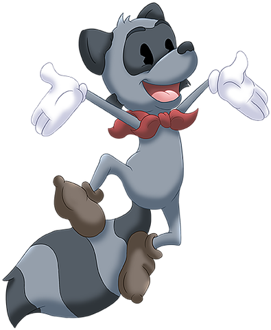 Ollie The Racoon - Cartoon (419x489)