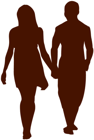 Couple Family Romantic Walk Silhouette - Transparent Wedding Silhouettes (512x512)