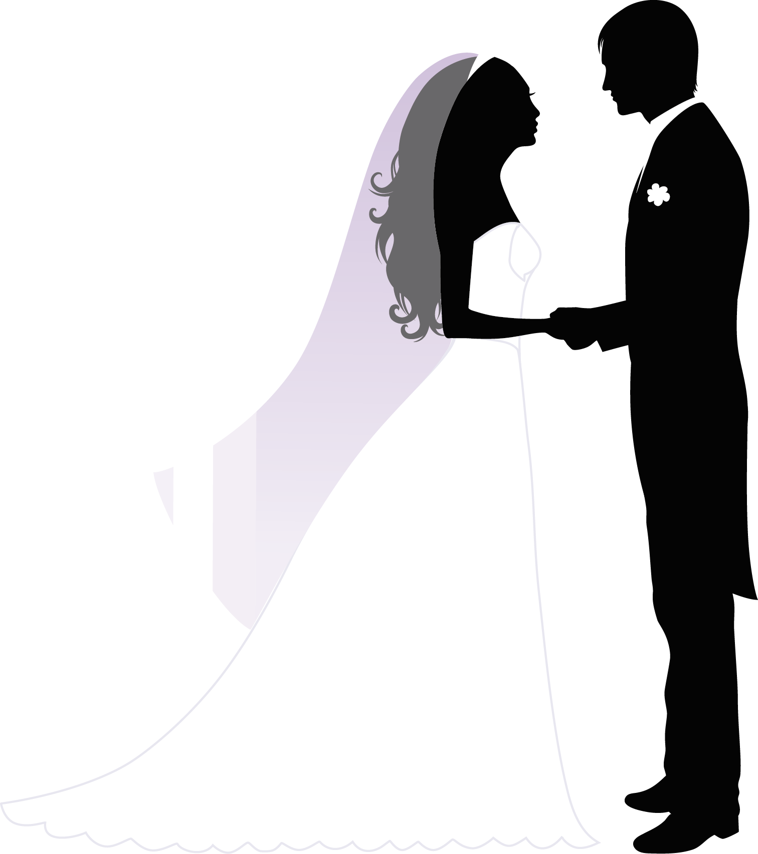 Wedding Invitation Marriage Bridegroom - Silhouette Of A Married Couple (1512x1705)