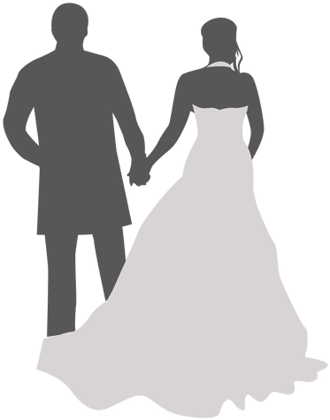 Wedding Couple Walking Back Silhouette - Silueta De Parejas Caminando (512x512)