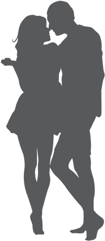 Romantic Kissing Lover Silhouette - Casal Apaixonado Desenho Png (512x512)