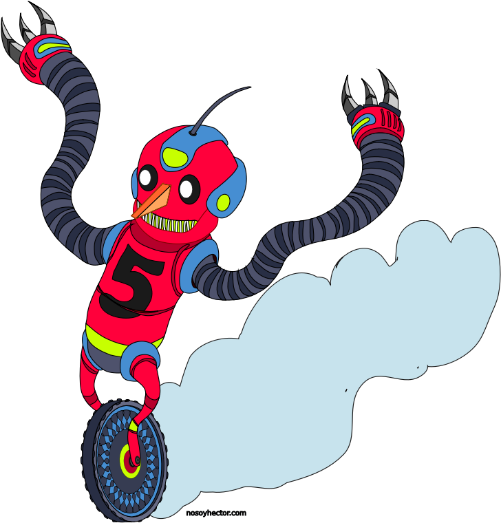Clipart - Running Robot - Robot Con Una Rueda (800x800)