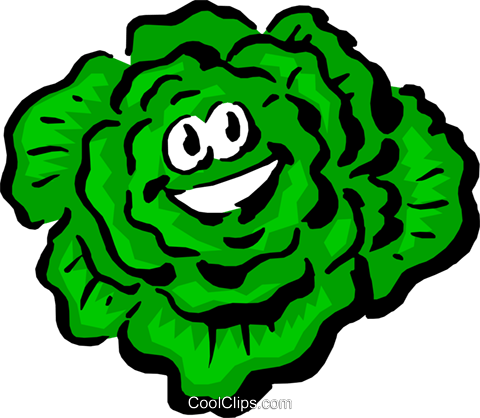 Cartoon Salat Vektor Clipart Bild - Lettuce Clipart Free (480x418)