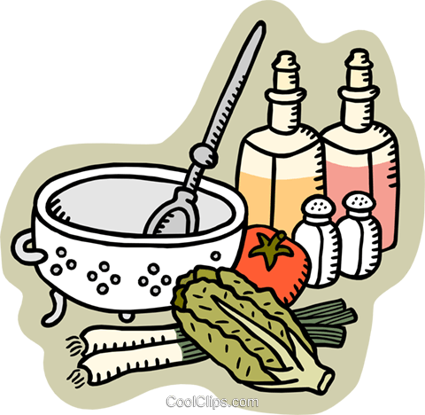 Essig Und Öl Salat Vektor Clipart Bild - Essig Und Öl Salat Vektor Clipart Bild (480x468)