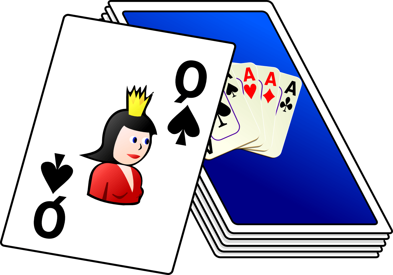 Clip Art Deck Of Cards - Drawing (1331x934)