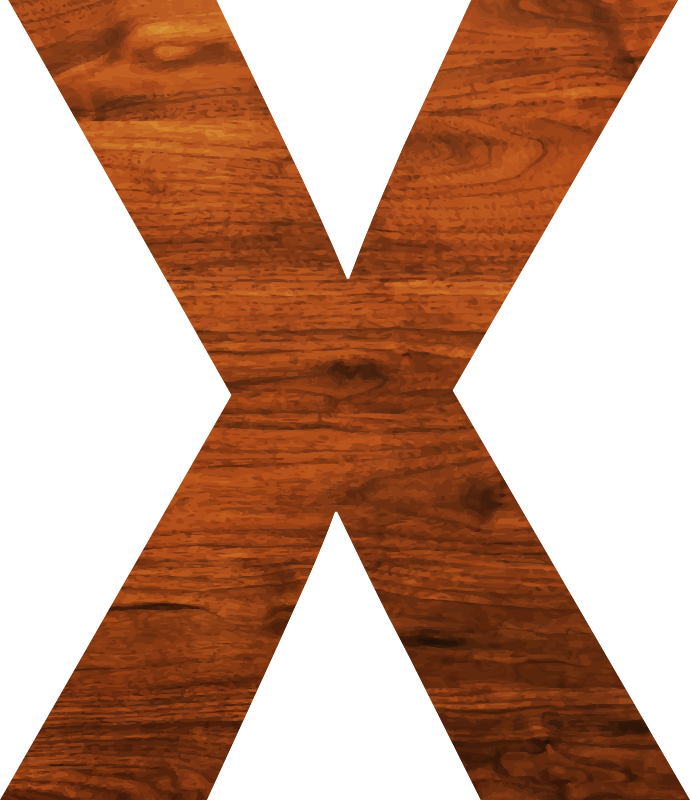 Medium Image - Wood Letter X (690x800)
