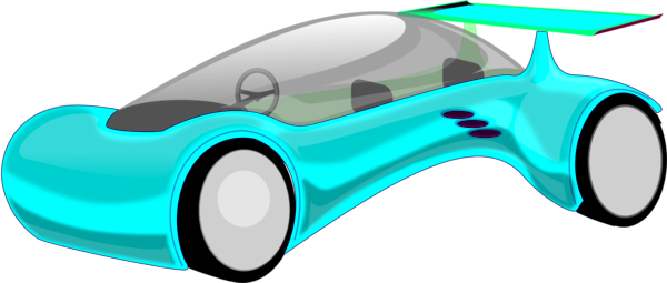 Futuristic Car Clipart - Flying Car Clip Art (600x255)