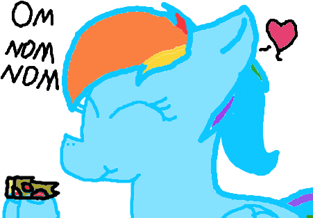 Loppiepiepie, Colored, Cute, Eating, Food, Heart, Hooves, - Loppiepiepie, Colored, Cute, Eating, Food, Heart, Hooves, (450x340)