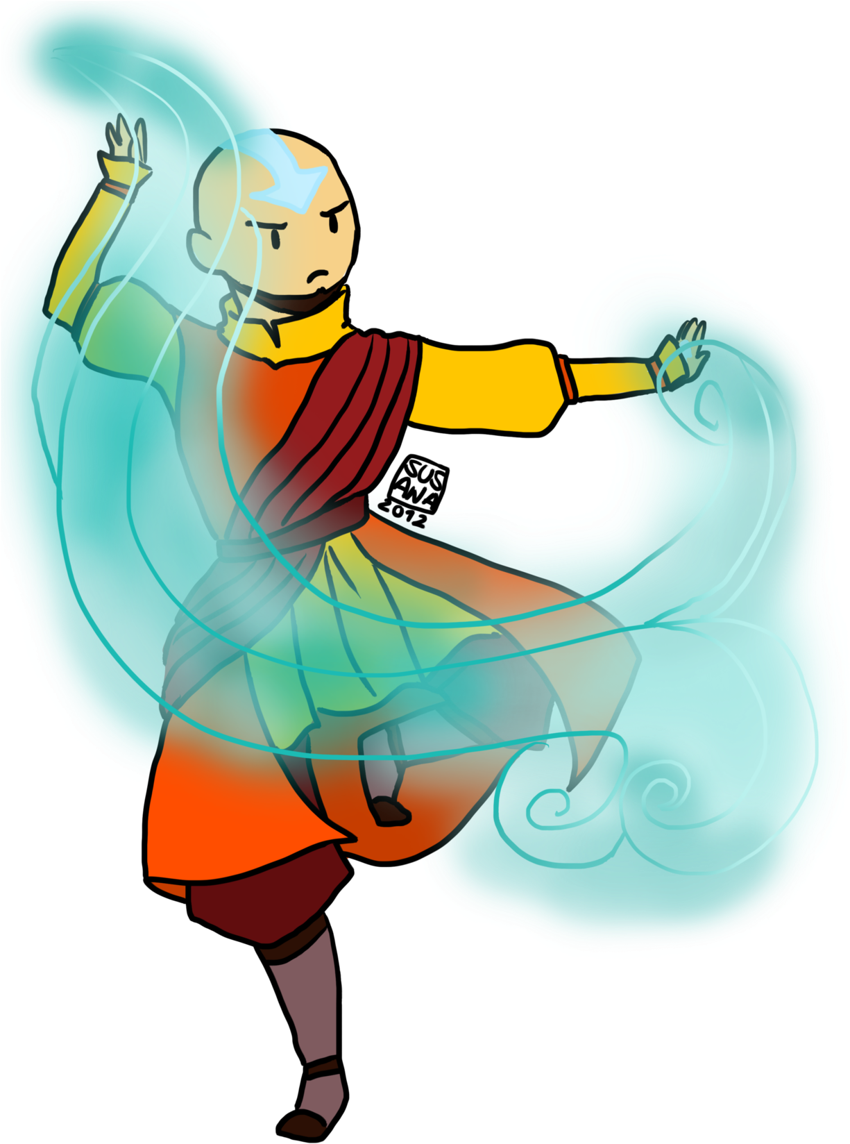 Fire Aang Avatar Water Earth Atla Nick Air Legend Of - Avatar: The Last Airbender (1280x1811)