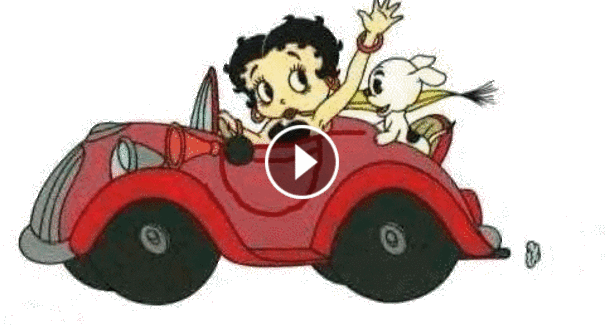 Animated Gifs About 'betty Boop Waves While Driving - Fads Of The 1930s (605x325)