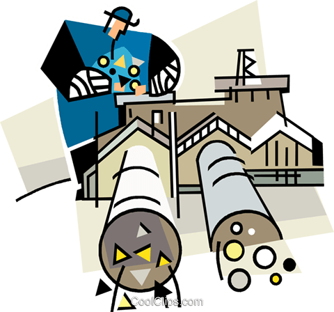 Building With A Pipeline Royalty Free Vector Clip Art - Clip Art (480x448)