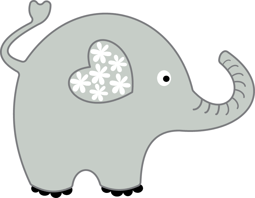 Cute Elephant Heart Clipart - Cute Elephant Heart Clipart (1000x776)