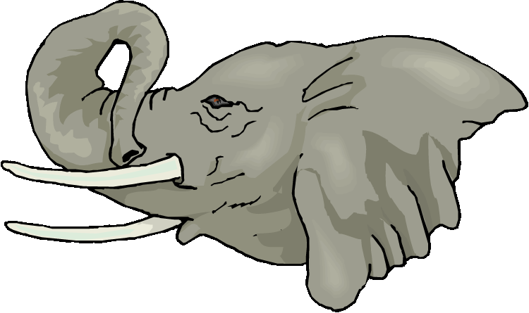 Elephant Clipart Clipart Elephant With Tusks Cartoon - Elephant With Tusk Clipart (750x445)