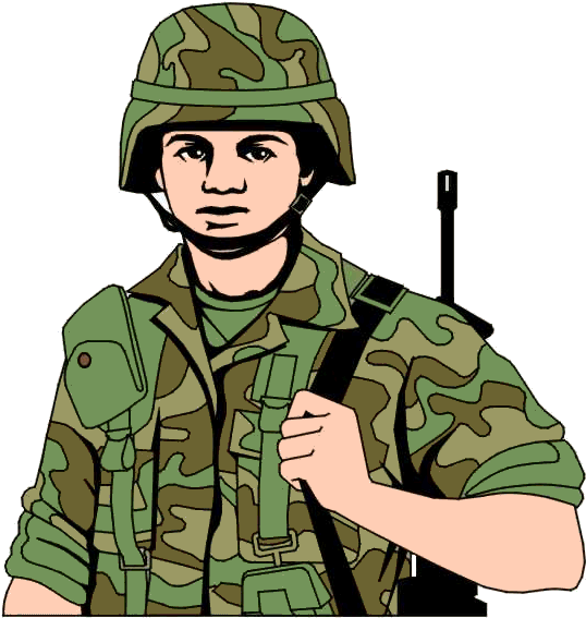 Army Military Clip Art Image Illustrations Photos Image - Clipart Of A Soldier (554x582)